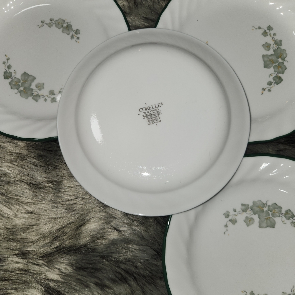 Corelle Callaway Ivy Swirl Salad Dessert Plates 7” Set Of 4 Vintage - Picture 3 of 4
